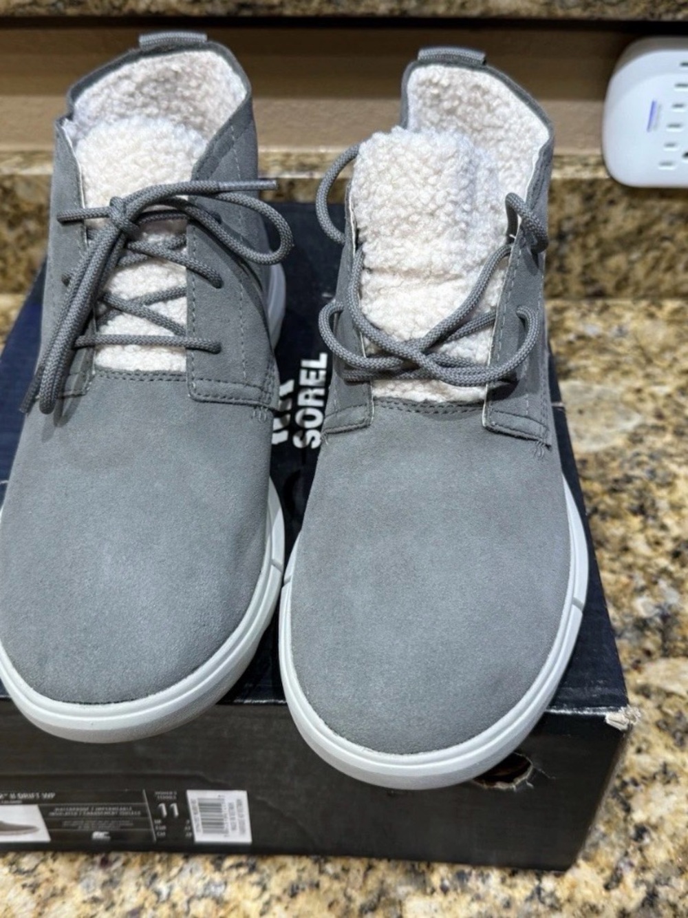 Sorel Explorer 2 Drift Waterproof Grey Suede Chukka Bootie Womens - Picture 3 of 6